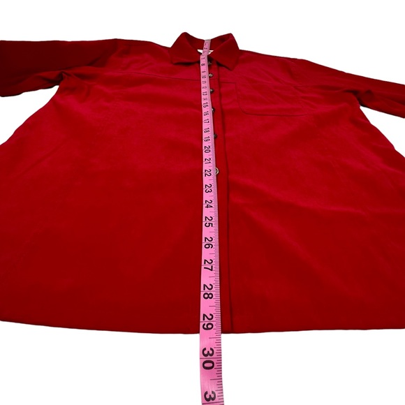 Talbots Petite Stretch Long Sleeve Button Down Red Shirt Size S. - Picture 10 of 13
